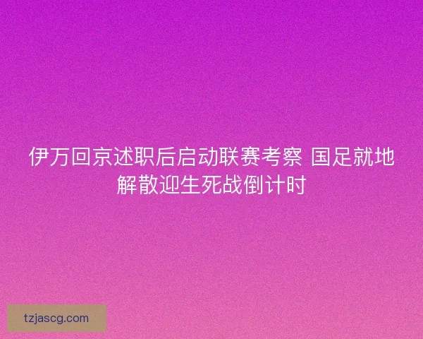伊万回京述职后启动联赛考察 国足就地解散迎生死战倒计时