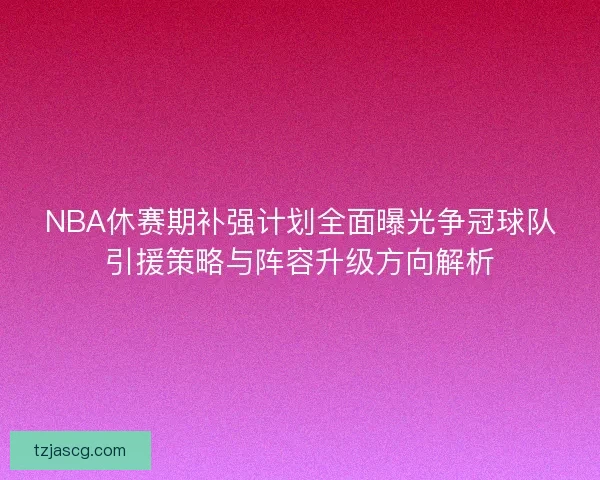 NBA休赛期补强计划全面曝光争冠球队引援策略与阵容升级方向解析 NBA休赛期补强计划全面曝光争冠球队引援策略与阵容升级方向解析
